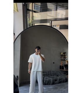 OVERSİZE POLO YAKA YAN ÖZEL DESEN DETAY EŞOFMAN TAKIM