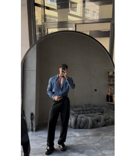 OVERSİZE MODAL KUMAŞ GÖMLEK