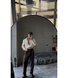 OVERSİZE MODAL KUMAŞ GÖMLEK