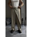 YAN DÜĞME DETAY BAGGY KETEN PANTOLON