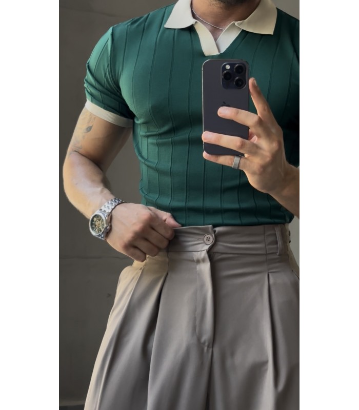 POLO YAKA LİKRALI TSHİRT