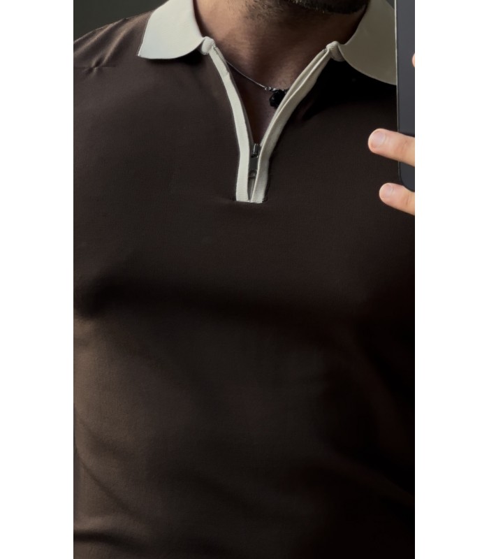 FERMUAR DETAY POLO YAKA TSHİRT