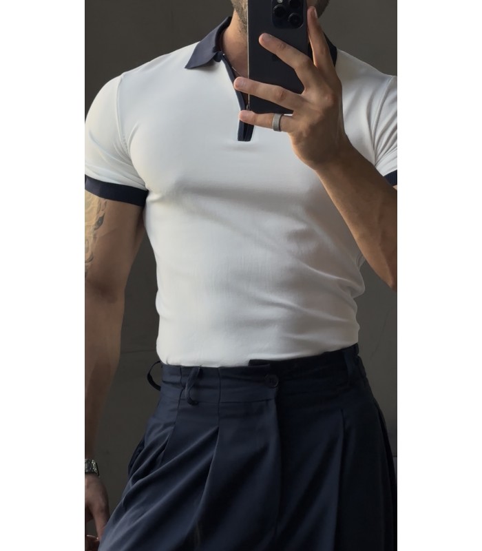 FERMUAR DETAY POLO YAKA TSHİRT
