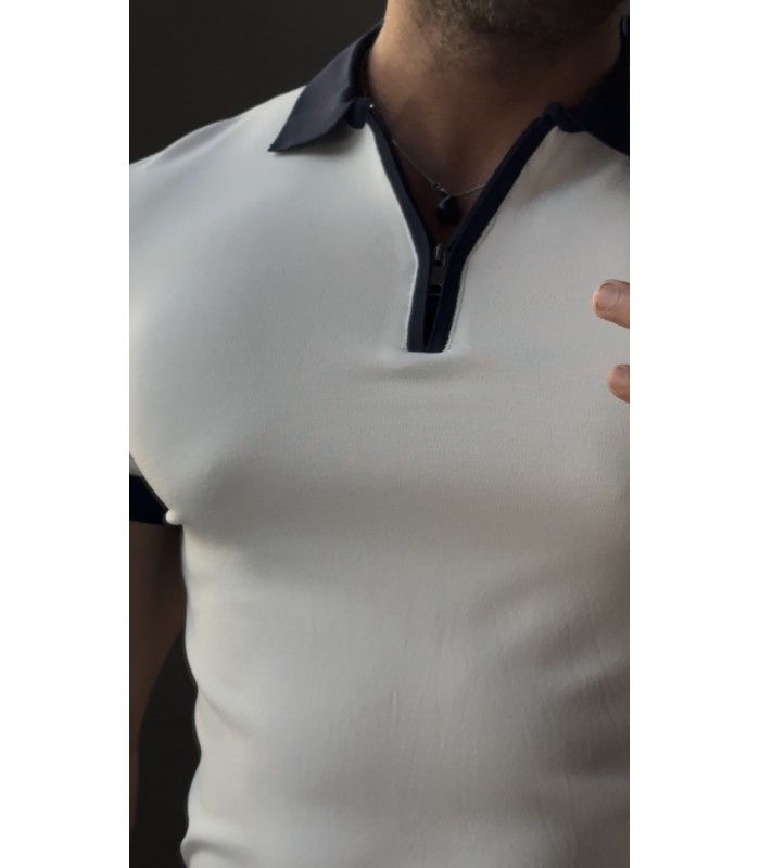 FERMUAR DETAY POLO YAKA TSHİRT