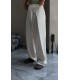 BAGGY ÖZEL KESİM ÖN PİLE DETAYLI KETEN PANTOLON