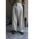 BAGGY ÖZEL KESİM ÖN PİLE DETAYLI KETEN PANTOLON
