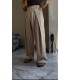BAGGY ÖZEL KESİM ÖN PİLE DETAYLI KETEN PANTOLON