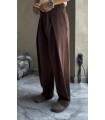 BAGGY ÖZEL KESİM ÖN PİLE DETAYLI KETEN PANTOLON