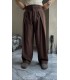 BAGGY ÖZEL KESİM ÖN PİLE DETAYLI KETEN PANTOLON