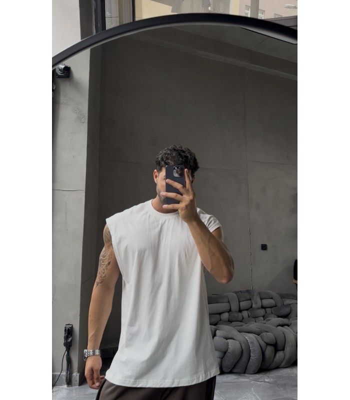 BİSİKLET YAKA OVERSİZE SIFIR KOL TSHIRT