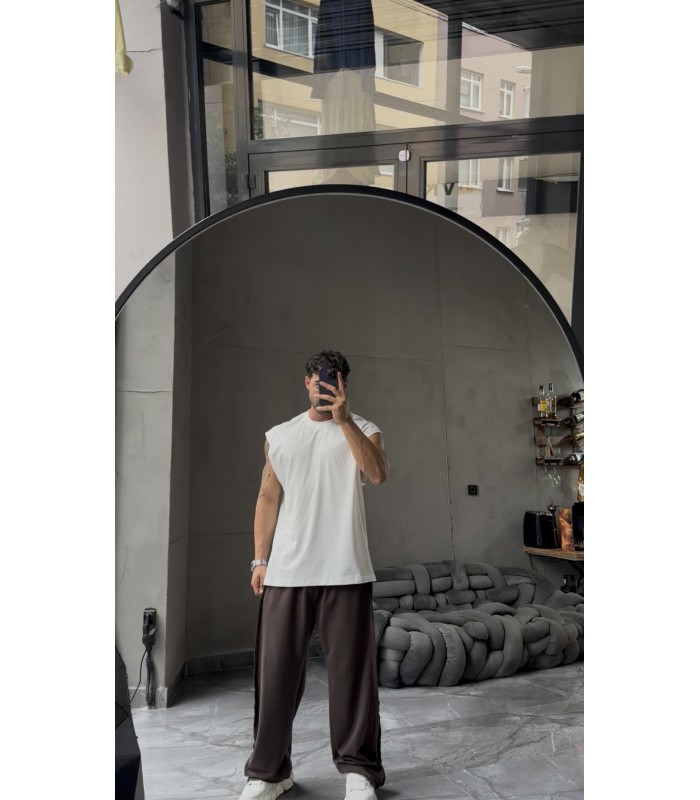 BİSİKLET YAKA OVERSİZE SIFIR KOL TSHIRT