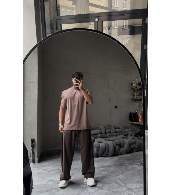 BİSİKLET YAKA OVERSİZE SIFIR KOL TSHIRT