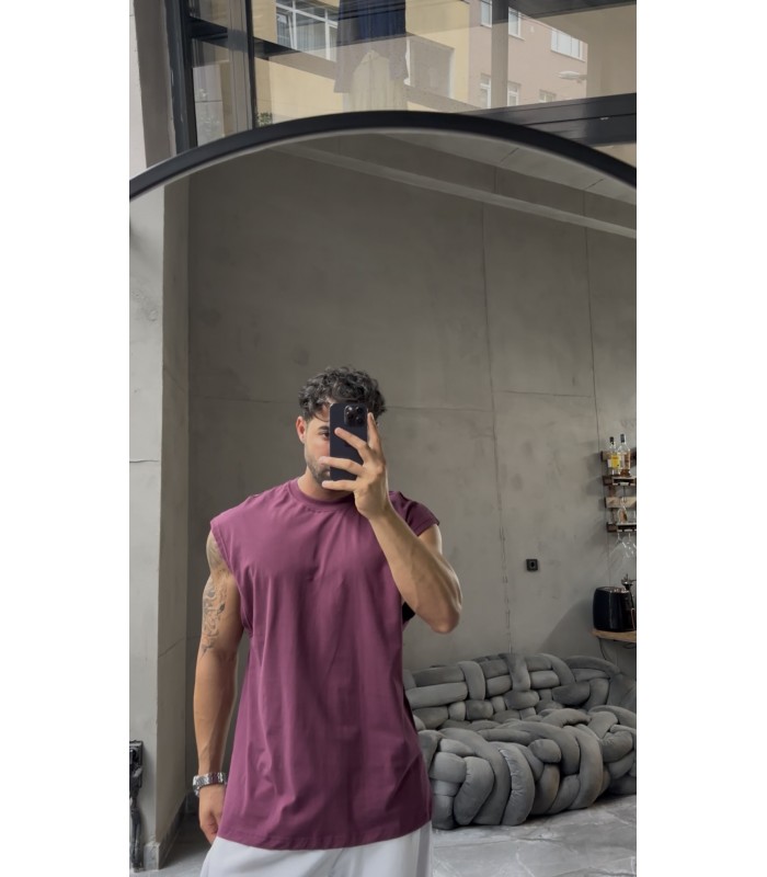 BİSİKLET YAKA OVERSİZE SIFIR KOL TSHIRT