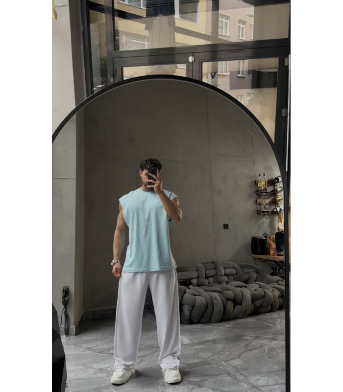 BİSİKLET YAKA OVERSİZE SIFIR KOL TSHIRT