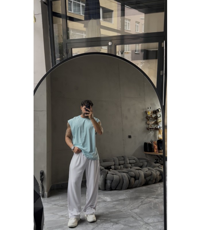 BİSİKLET YAKA OVERSİZE SIFIR KOL TSHIRT