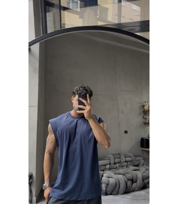 BİSİKLET YAKA OVERSİZE SIFIR KOL TSHIRT