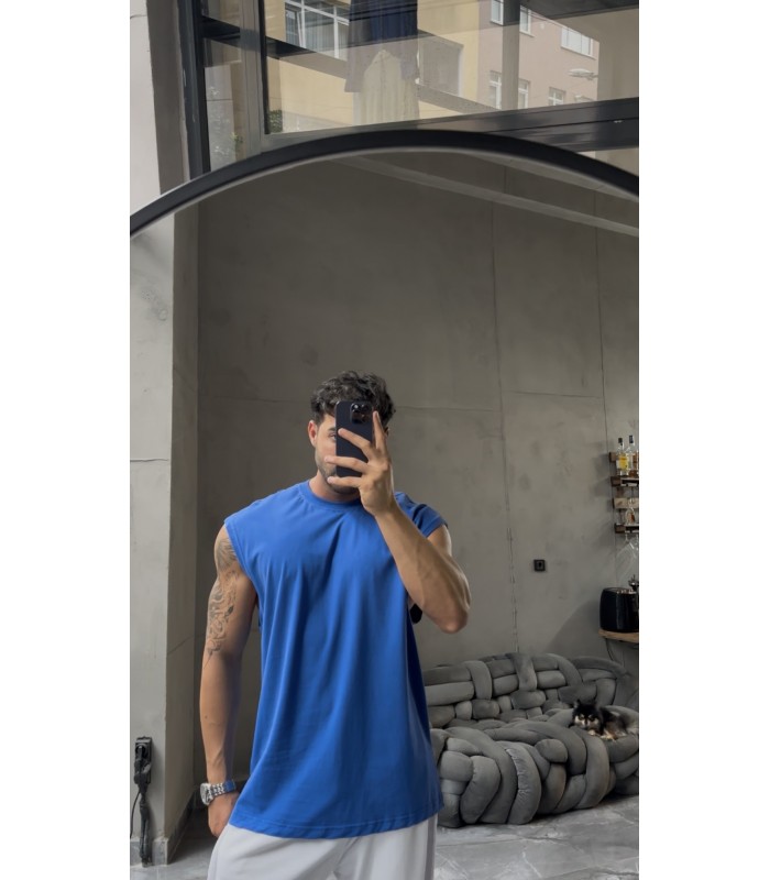 BİSİKLET YAKA OVERSİZE SIFIR KOL TSHIRT