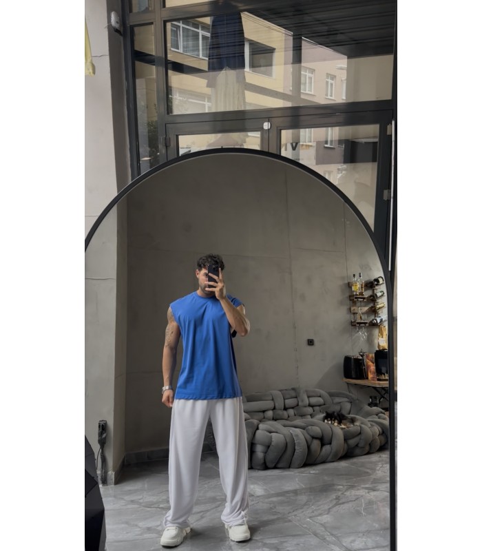 BİSİKLET YAKA OVERSİZE SIFIR KOL TSHIRT