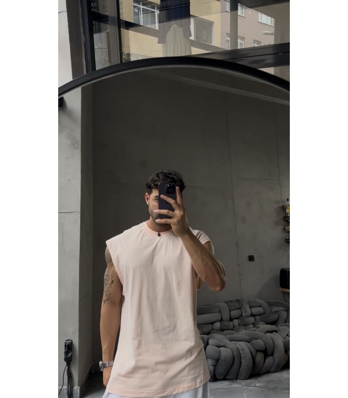 BİSİKLET YAKA OVERSİZE SIFIR KOL TSHIRT