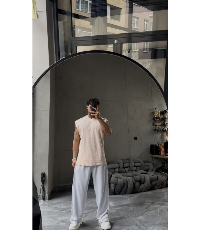 BİSİKLET YAKA OVERSİZE SIFIR KOL TSHIRT
