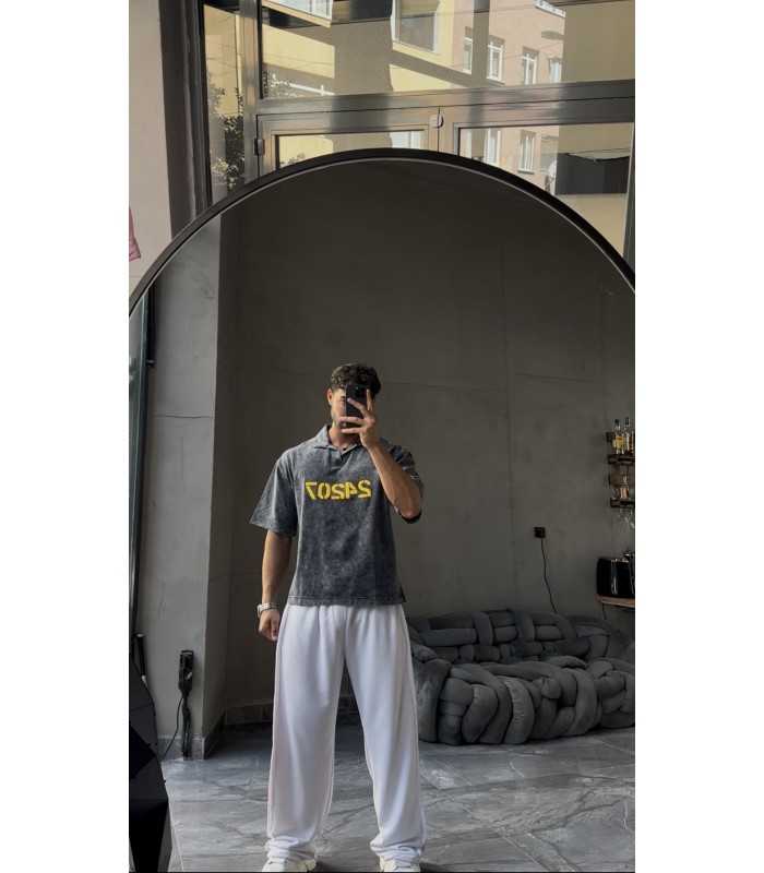 POLO YAKA YIKAMA KUMAŞ OVERSİZE TSHİRT