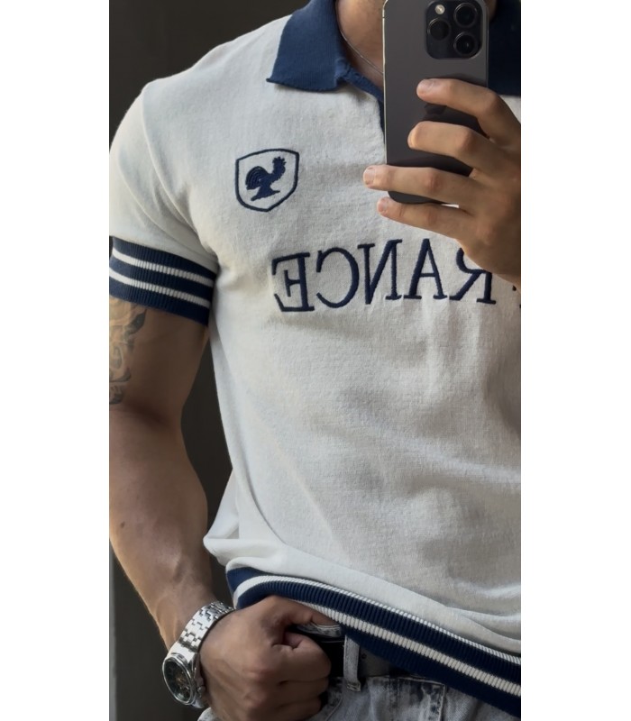 France Knitted Polo Yaka tshirt