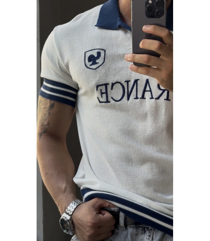 France Knitted Polo Yaka tshirt