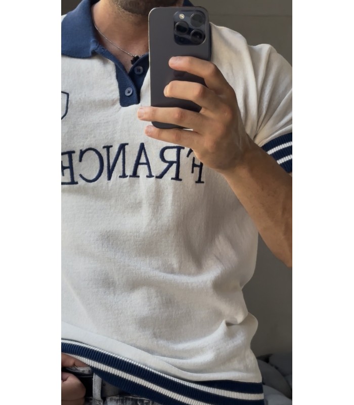 France Knitted Polo Yaka tshirt