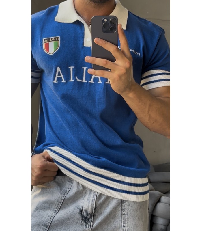 France Knitted Polo Yaka tshirt