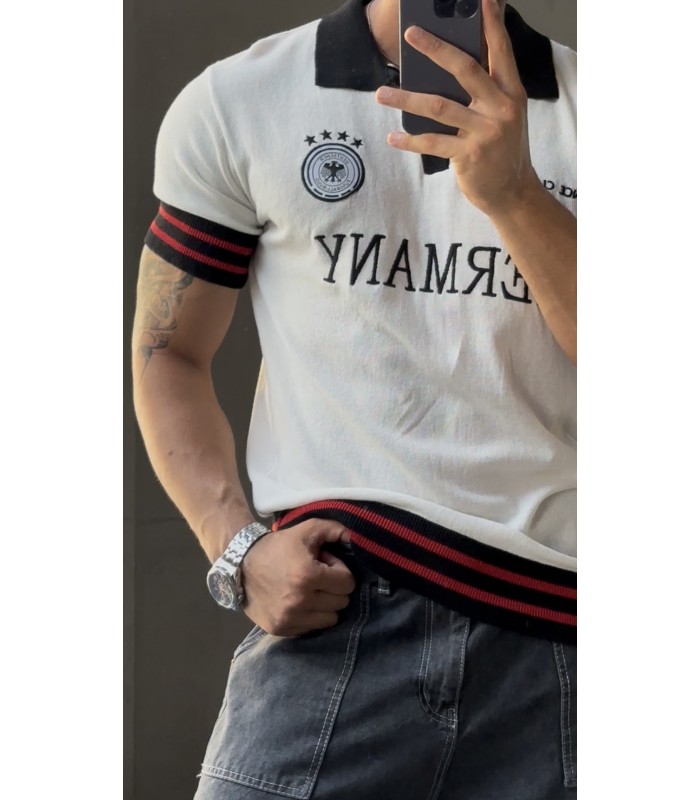 France Knitted Polo Yaka tshirt