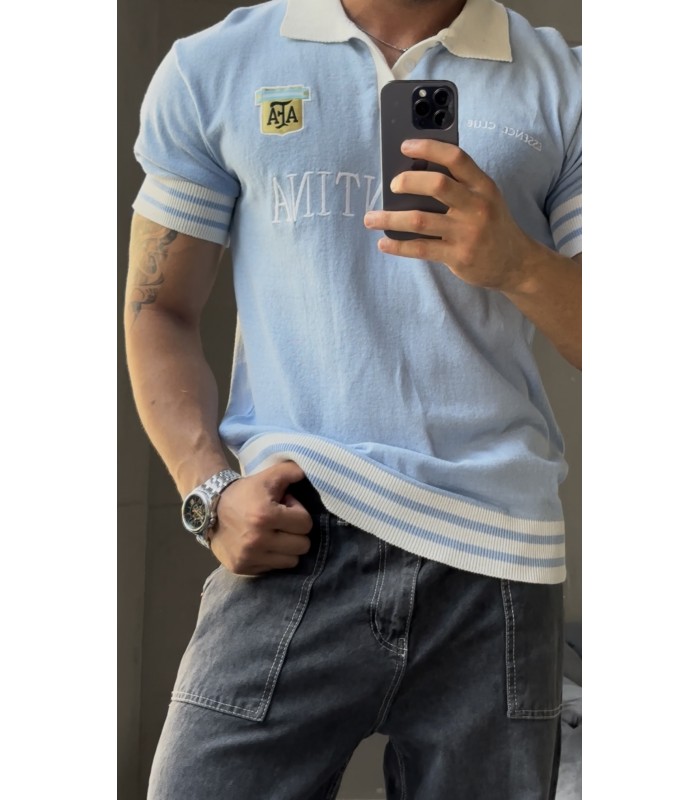 France Knitted Polo Yaka tshirt