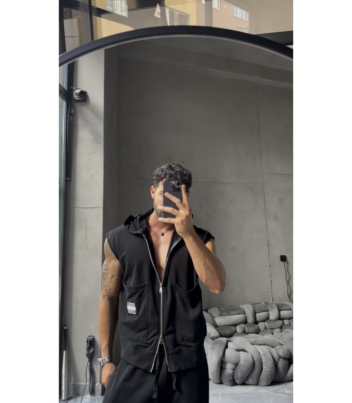 OVERSİZE KOLSUZ HOODİE BOL PAÇA EŞOFMAN TAKIM