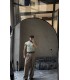 Slim Fit Ajurlu Dokulu Kolsuz Triko