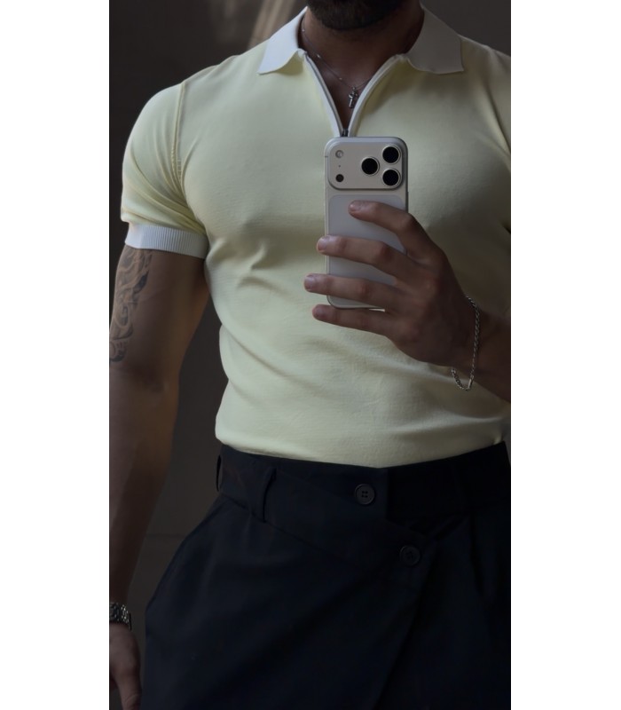 FERMUAR DETAY POLO YAKA TSHİRT
