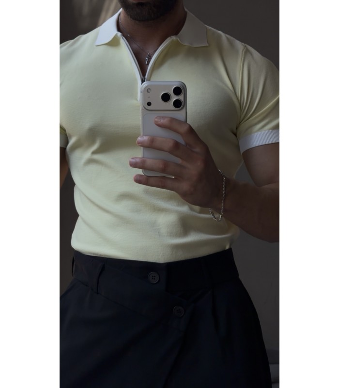 FERMUAR DETAY POLO YAKA TSHİRT