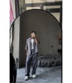 Antrasit Oversize Kısa Kollu Blazer & Wide Leg Pantolon