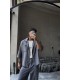 Antrasit Oversize Kısa Kollu Blazer & Wide Leg Pantolon
